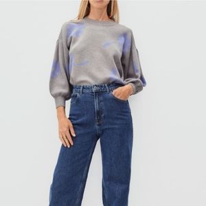 Everlane The Cotton–Merino Floral Crew Sweater Sz S